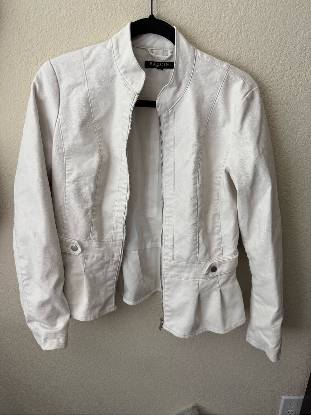 White faux leather jacket